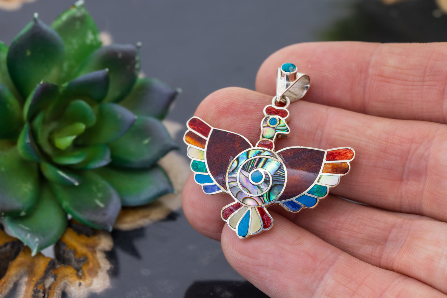 Peruvian Thunderbird Inlay Pendant