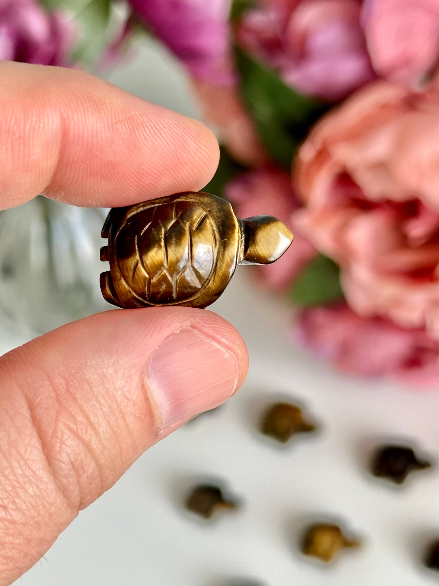 Tiger’s Eye Mini Turtle Carving