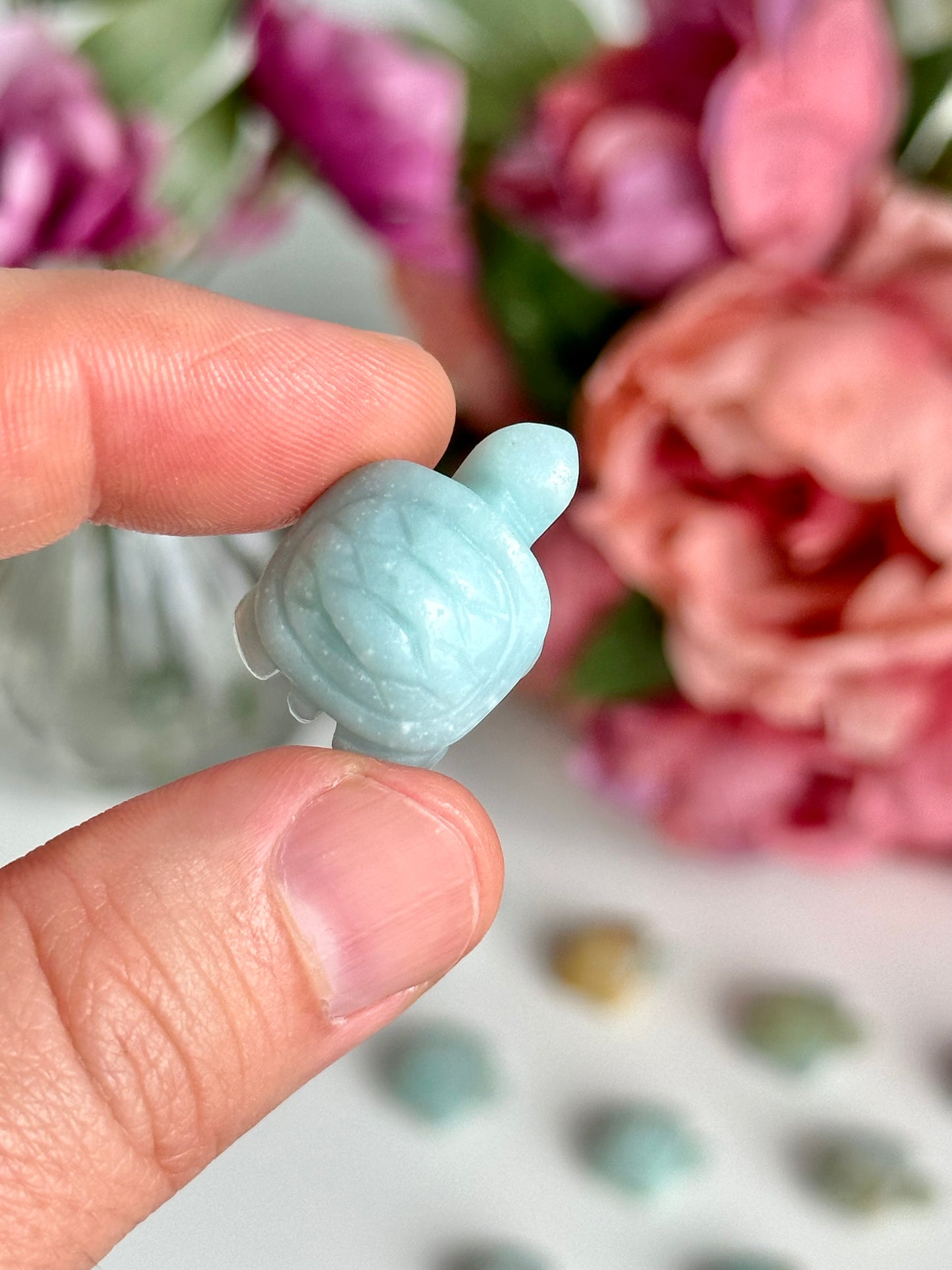 Blue Quartz Mini Turtle Carving