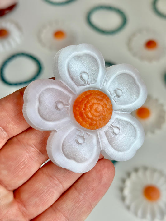 Selenite Poppy Flower Carving