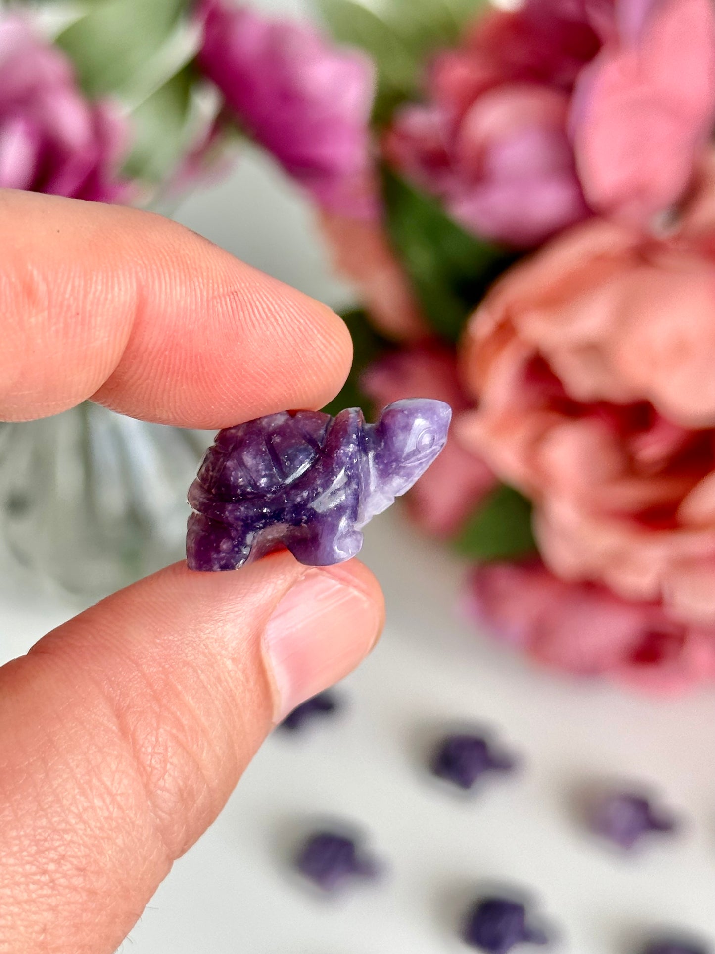 Lepidolite Mini Turtle Carving