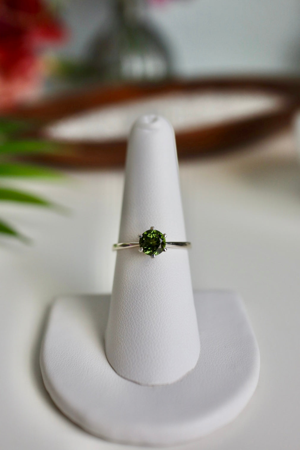 Chrome Diopside Ring, Round Cut