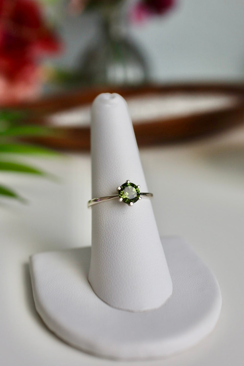 Chrome Diopside Ring, Round Cut