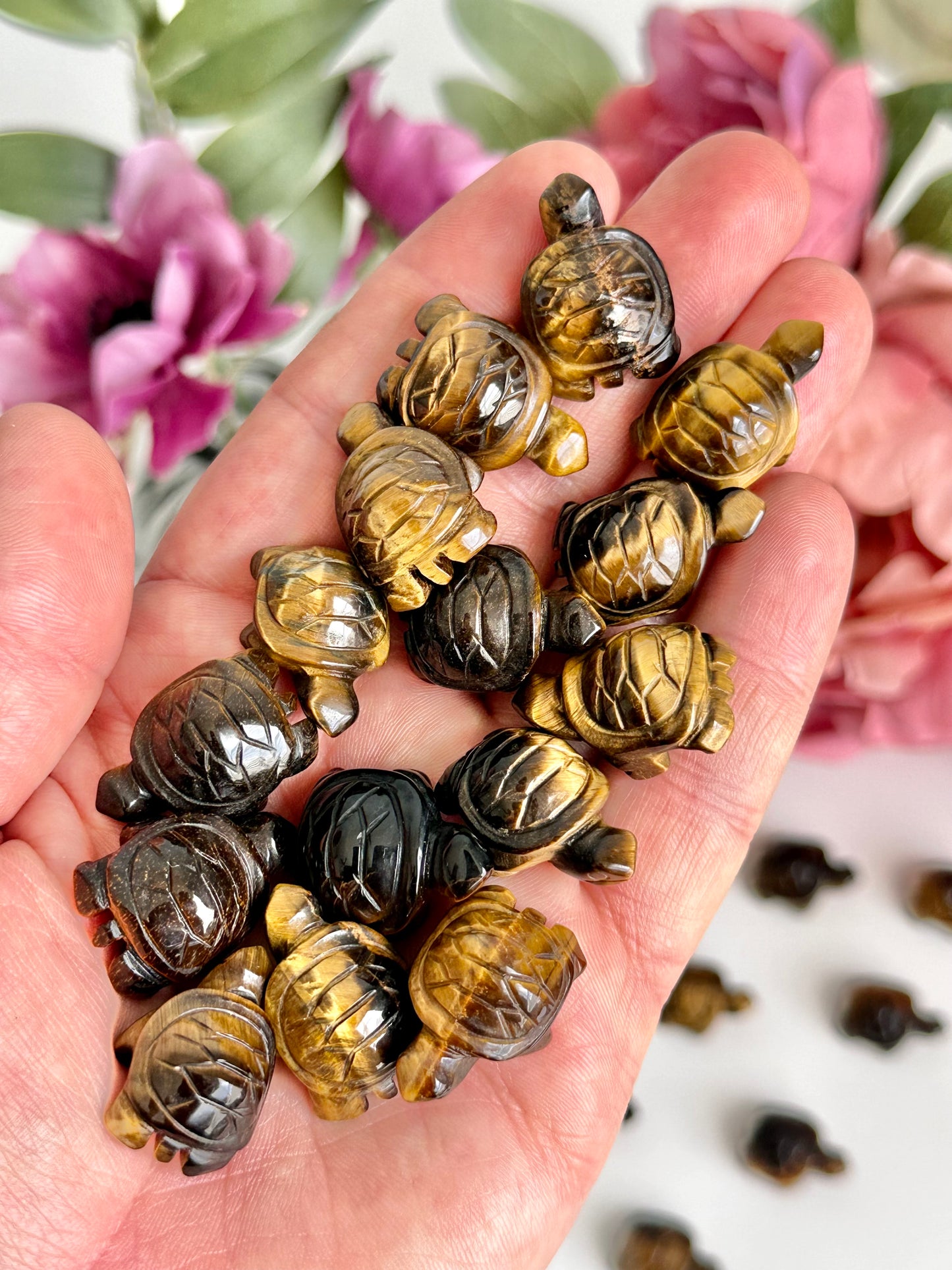 Tiger’s Eye Mini Turtle Carving