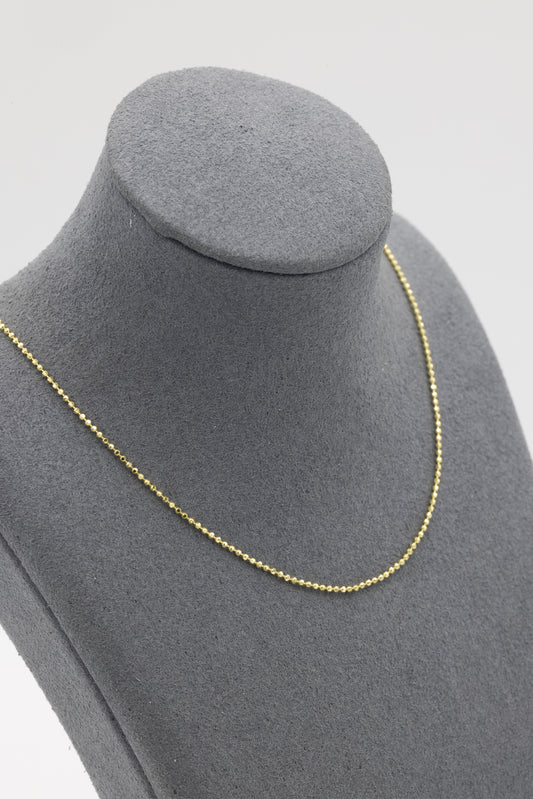 Fixed Length Gold Vermeil Diamond Cut Bead Chain