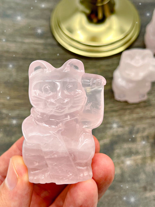 Rose Quartz Lucky Cat, Maneki Neko