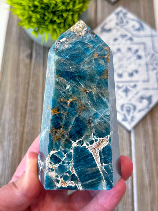 Brazilian Blue Apatite Tower