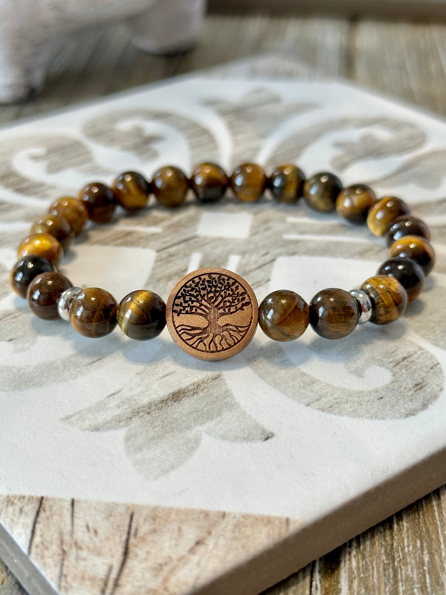 Tiger’s Eye Tree of Life Stretch Bracelet 8mm