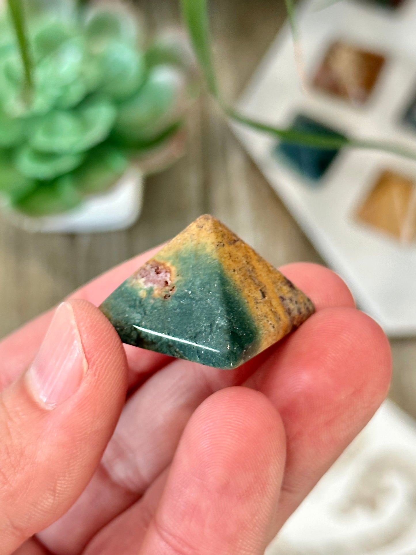 1 Inch Mini Ocean Jasper Pyramid