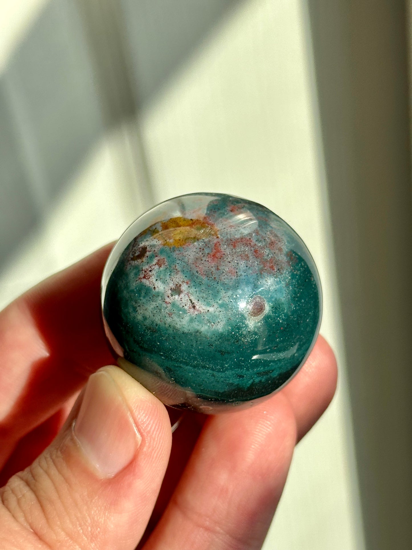 Small Teal Green Ocean Jasper Spheres