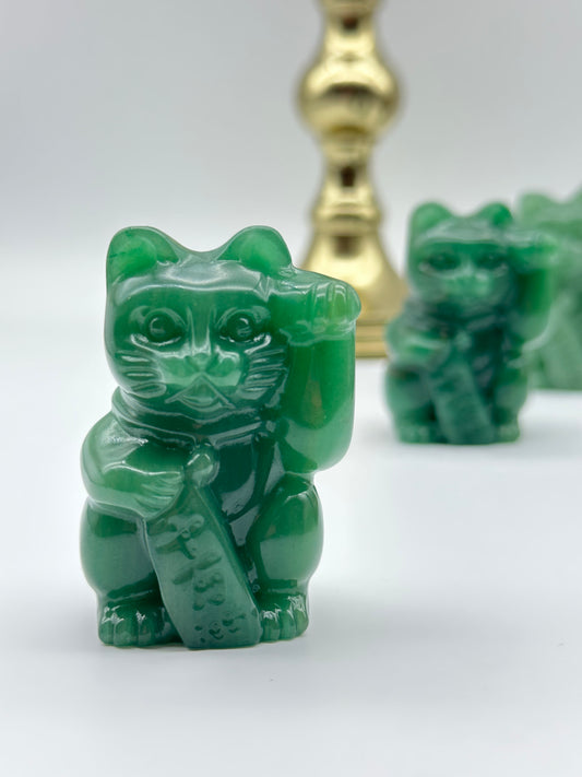 Green Aventurine Lucky Cat, Maneki Neko