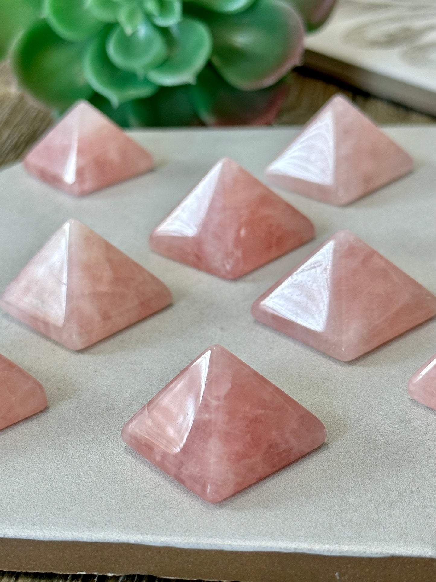 1 Inch Mini Rose Quartz Pyramid