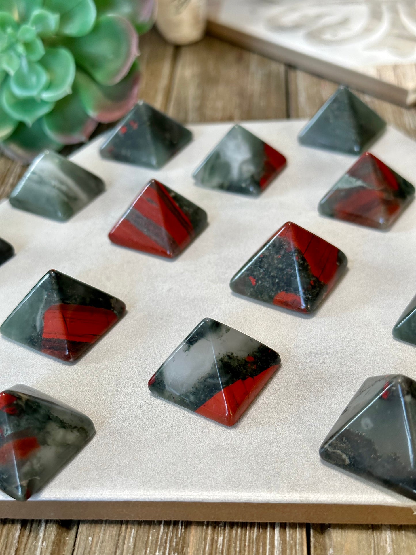 1 Inch Mini Bloodstone Pyramid