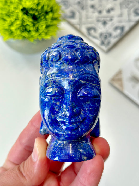 Lapis Lazuli Buddha Head Carving