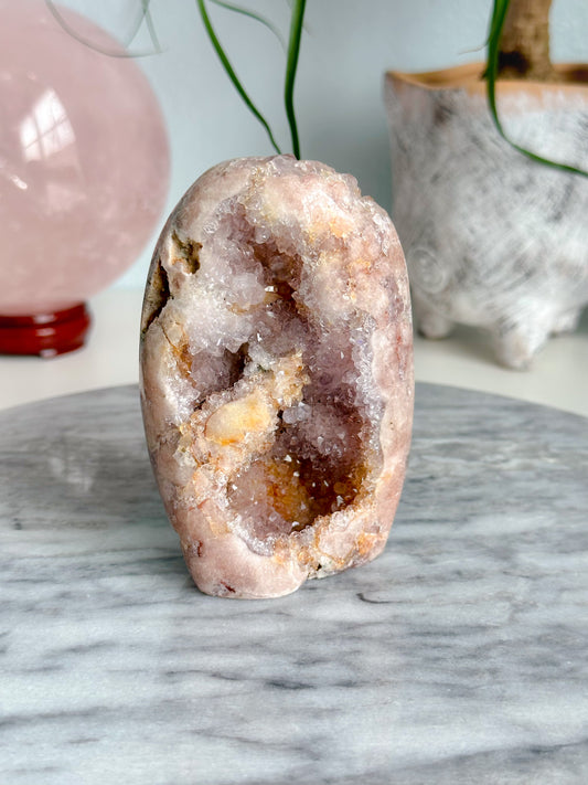 Pink Amethyst Free Form with Druzy, Brazil