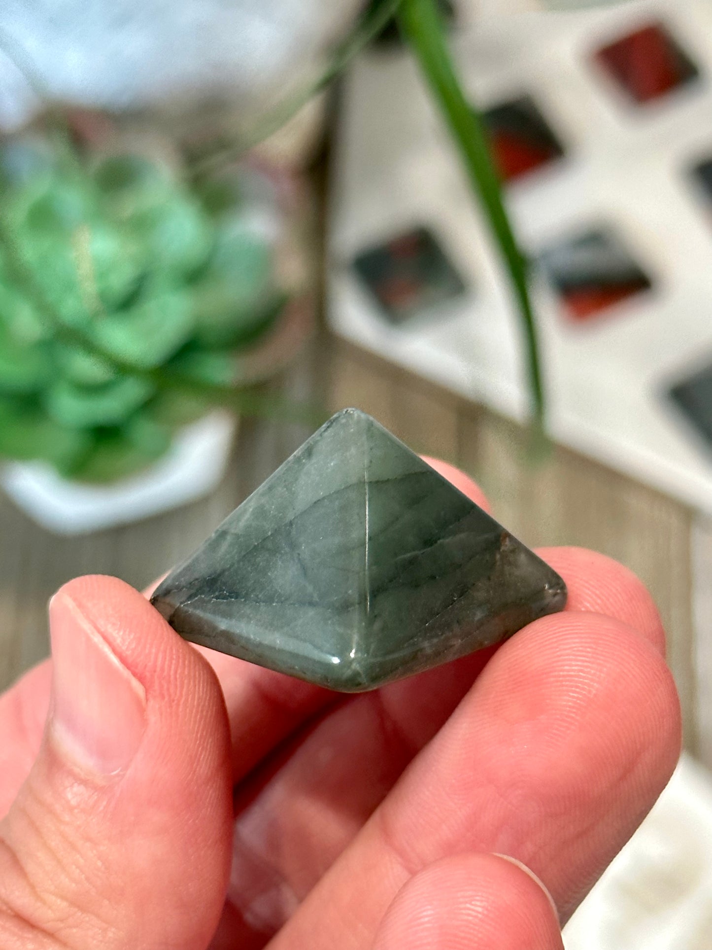 1 Inch Mini Bloodstone Pyramid