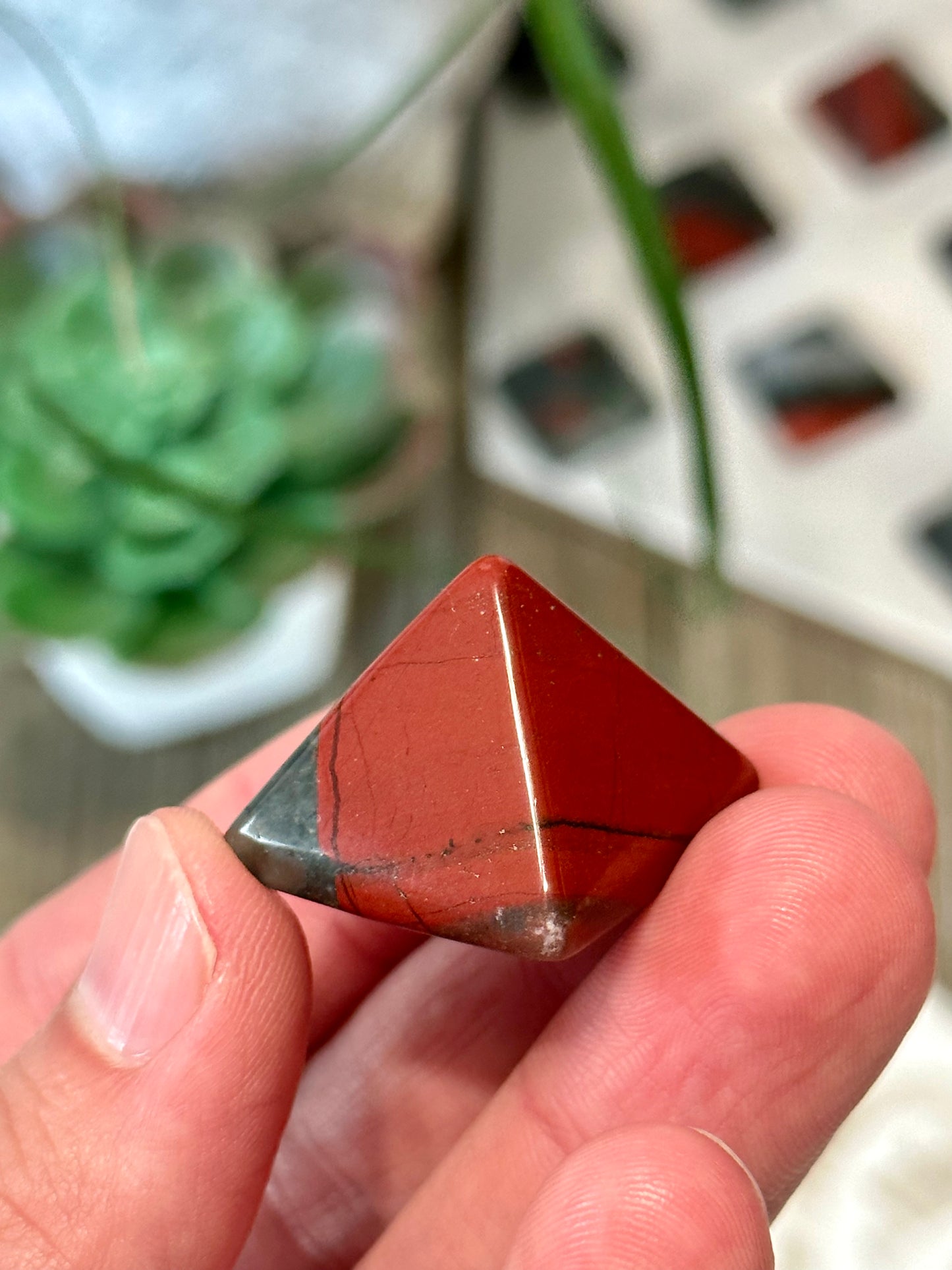 1 Inch Mini Bloodstone Pyramid