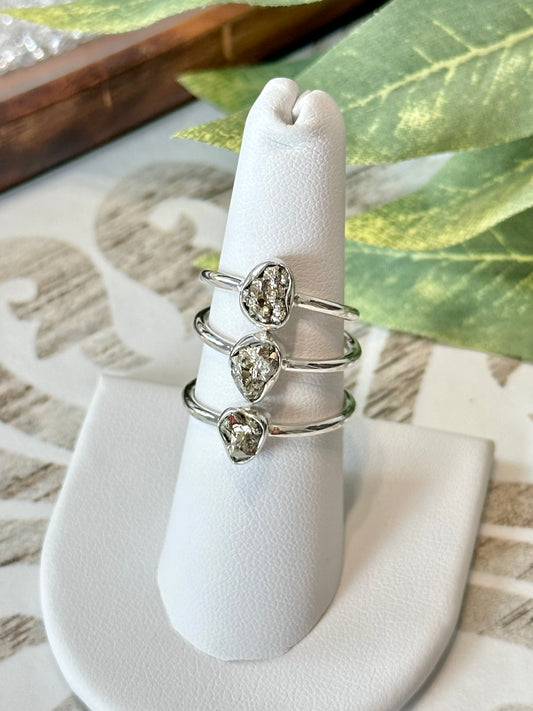 Pyrite Ring, Sterling Silver