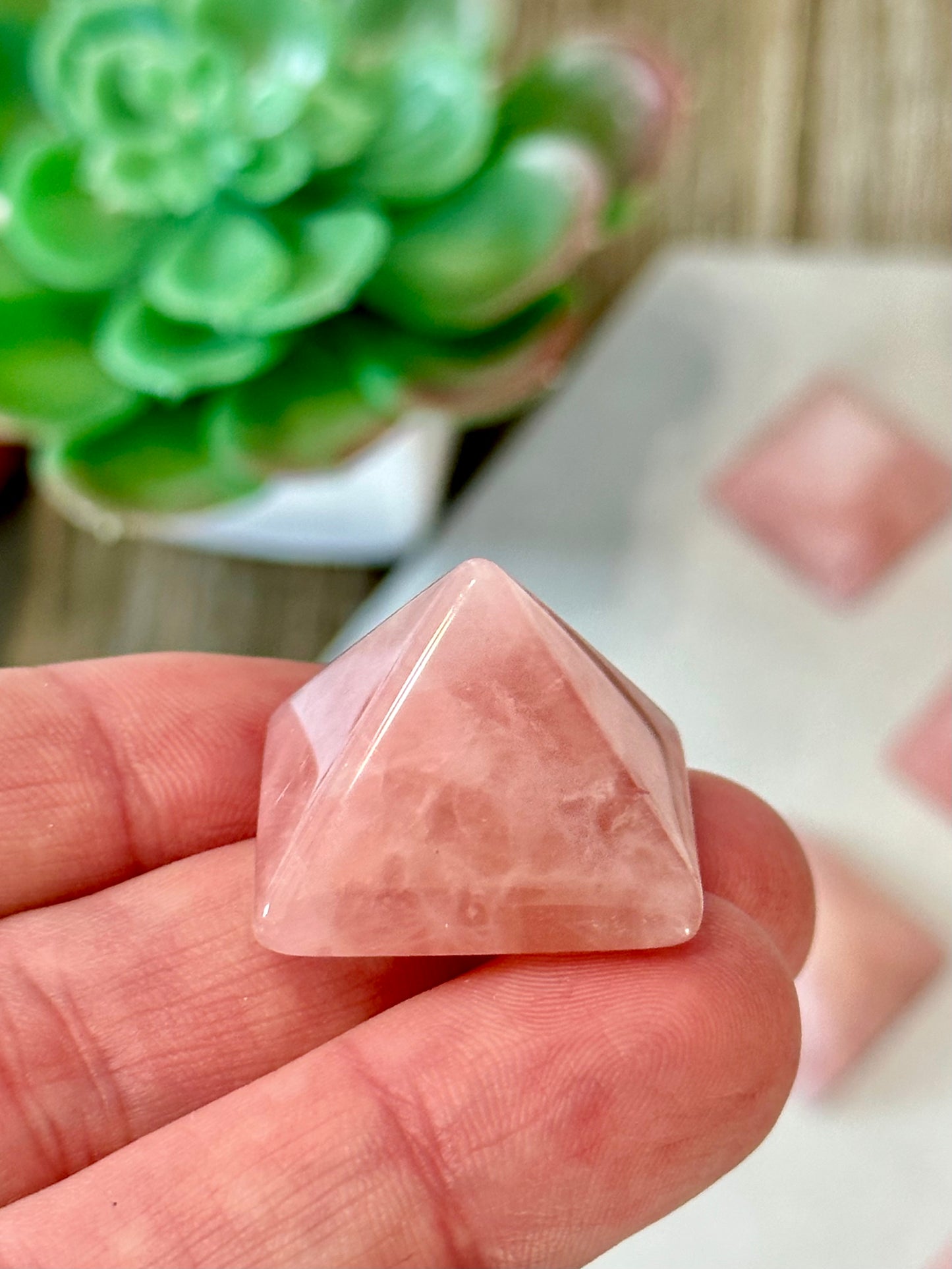 1 Inch Mini Rose Quartz Pyramid