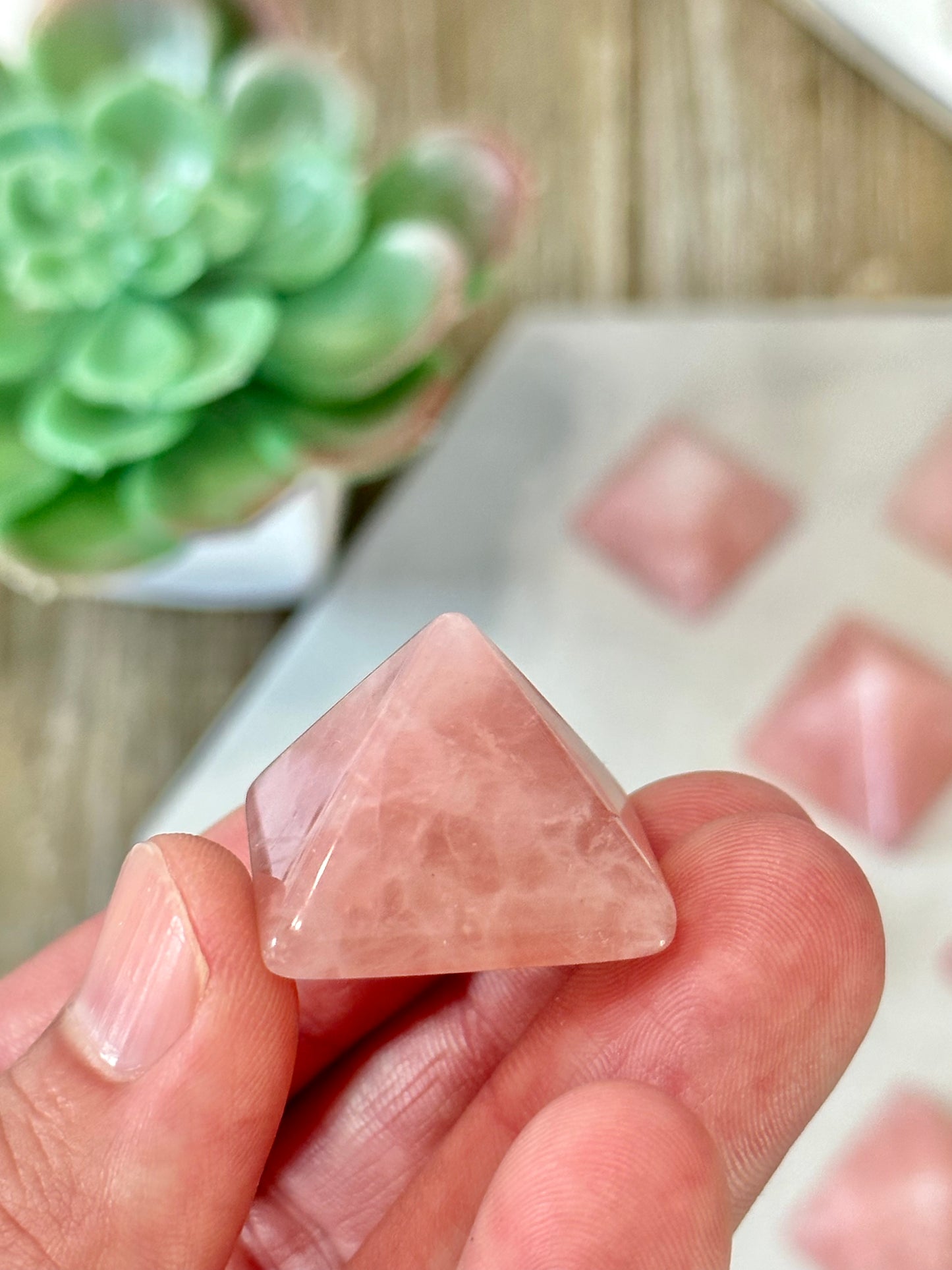 1 Inch Mini Rose Quartz Pyramid