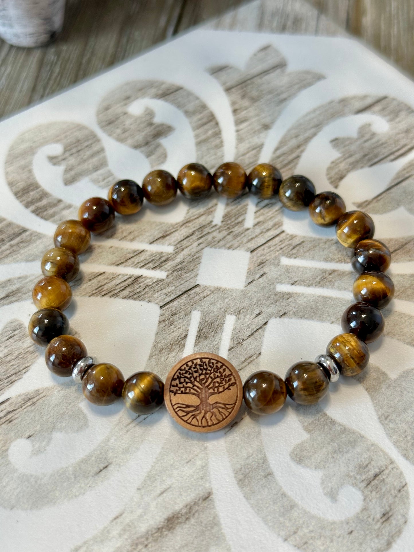 Tiger’s Eye Tree of Life Stretch Bracelet 8mm