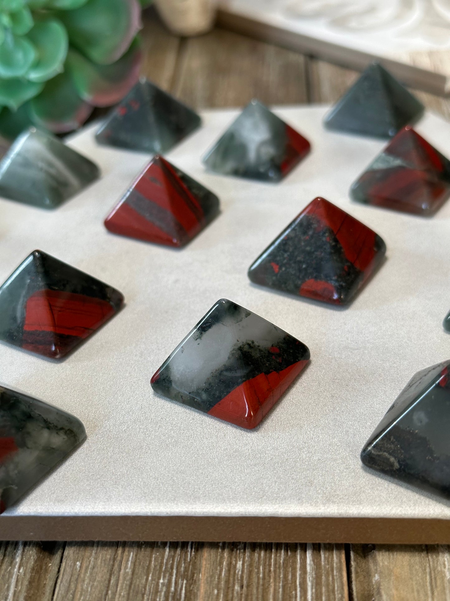 1 Inch Mini Bloodstone Pyramid