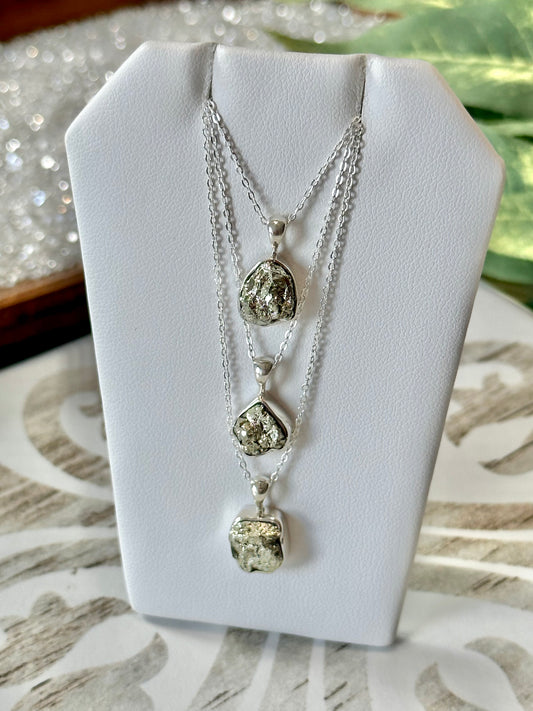 Pyrite Pendant with Dainty Chain