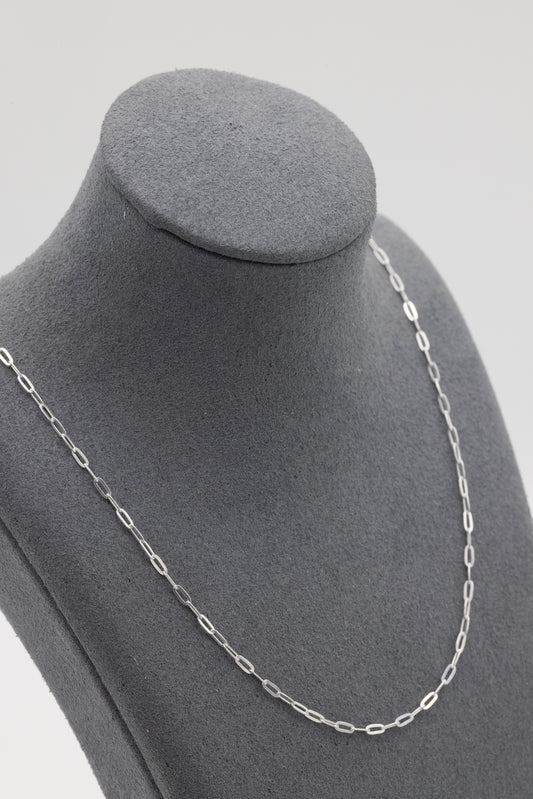 Adjustable Length Paperclip .925 Sterling Silver Chain